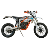 ar moto x electric motorcycle & dirt bike with orange and white accents