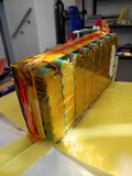 View of the pack (back end) prior to fiberglass.  Also Showing the CNC nickel cut bus bars