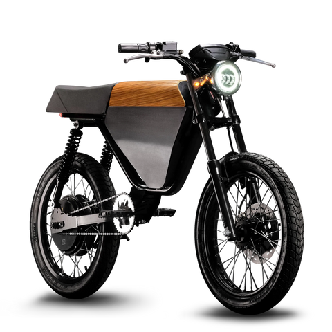 Onyx RCR Electric Bike black model with wooden accents
