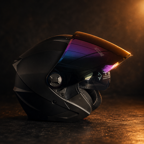 Motorcycle half Helmets Dual Lens Scooter Moto Helmet Casco village Ri – Alien Rides