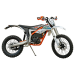 ar moto x electric motorcycle & dirt bike with orange and white accents